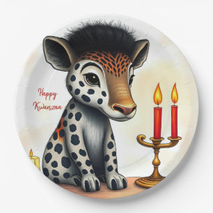 African ethnic Kwanzaa Wild Animals in Disguise Paper Plate