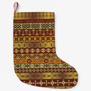 African ethnic motifs, ornamental background. small christmas stocking