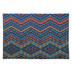 African ethnic pattern funky colors placemat