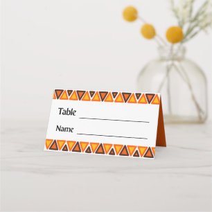 African Ethnic Seamless Texture Pattern Wedding Place Card