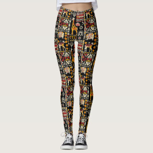 African ethnic traditional ornament, tribal patter leggings