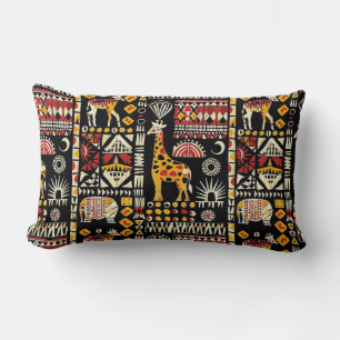 African ethnic traditional ornament, tribal patter lumbar cushion