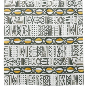 African ethnic, watercolor seamless pattern. shower curtain