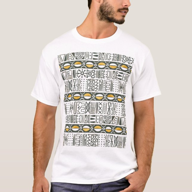 African ethnic, watercolor seamless pattern. T-Shirt (Front)
