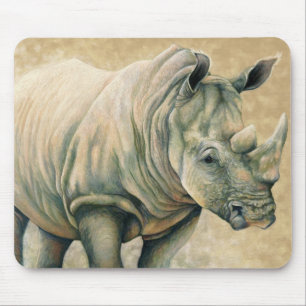 African Expressions - White Rhino Mouse Pad