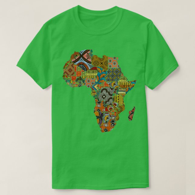 African Fabric Map T-Shirt (Design Front)