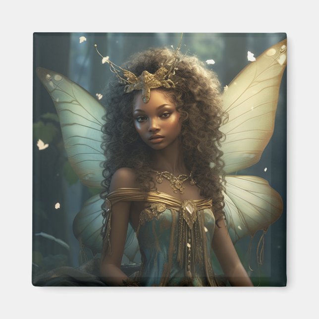 African Fairy Green & Bronze Magnet (Front)