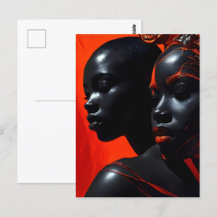 African fashion art postcard