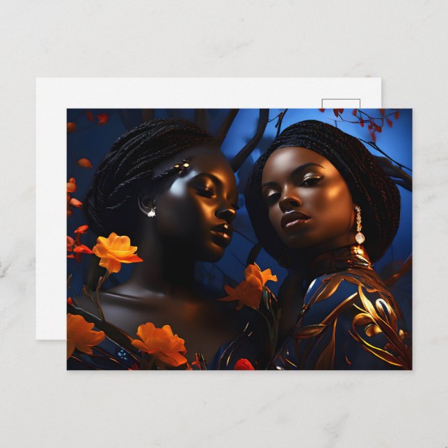 African fashion art postcard (Front/Back)