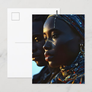 African fashion art postcard