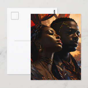 African fashion art postcard