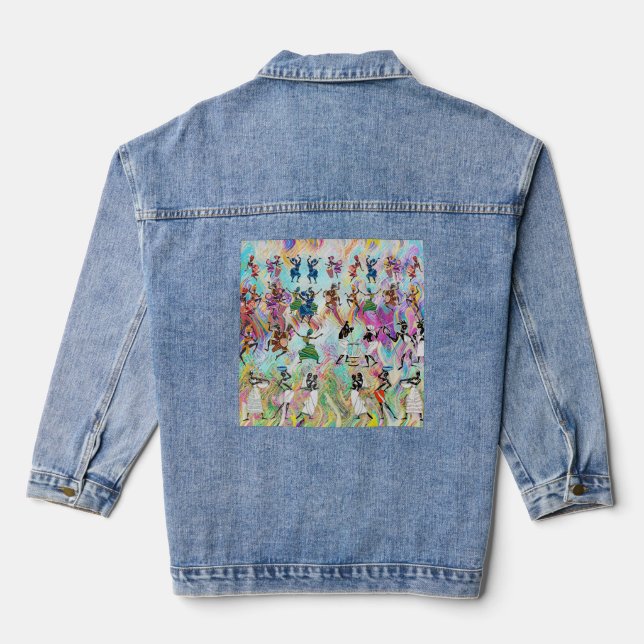 African Feast: Rhythms of Unity Denim Jacket (Back)