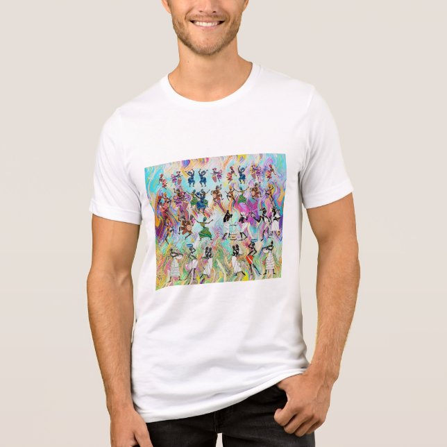 African Feast: Rhythms of Unity T-Shirt Tri-Blend Shirt (Front)
