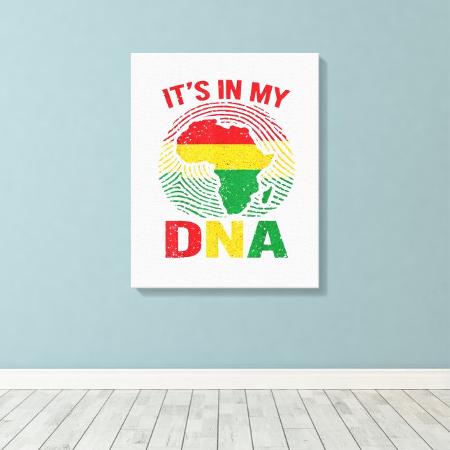  African Fingerprint Black History Canvas Print (Insitu(Wood Floor))
