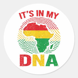  African Fingerprint Black History Classic Round Sticker