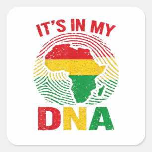 African Fingerprint Black History Square Sticker