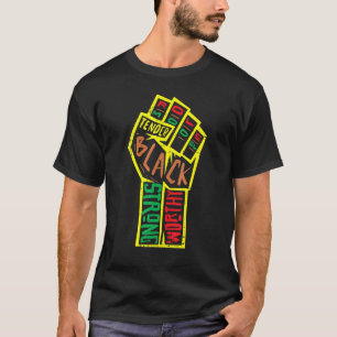 African Fist Black Pride Melanin Blm History Equal T-Shirt