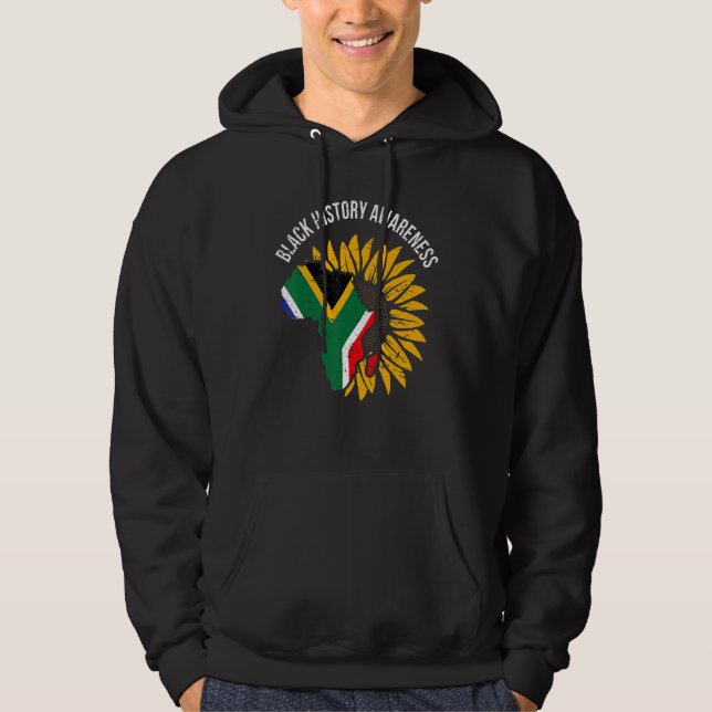 African Flag Flower Cool Black History Awareness M Hoodie (Front)