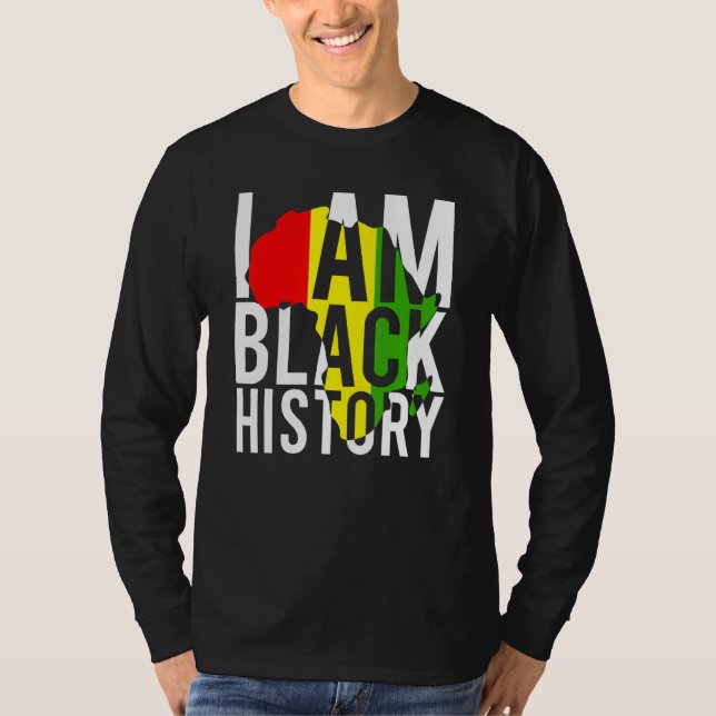 African Flag I Am Black History Black Men Women Pr T-Shirt (Front)