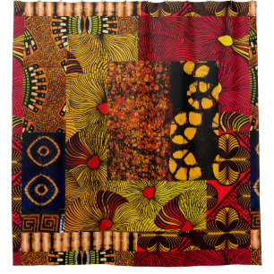 African Floral Graphic Print Shower Curtain