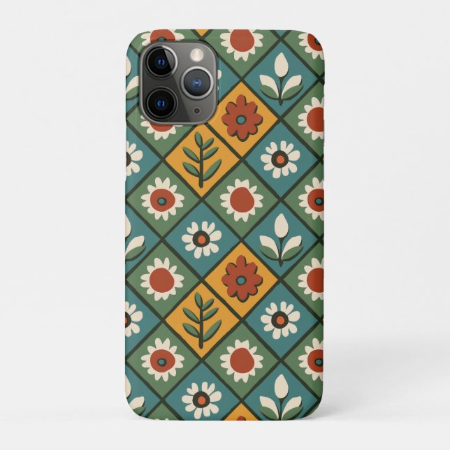 African Floral Tile Art Case-Mate iPhone Case (Back)