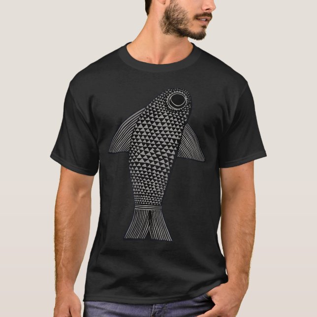 African Folk Art Fish T-Shirt (Front)