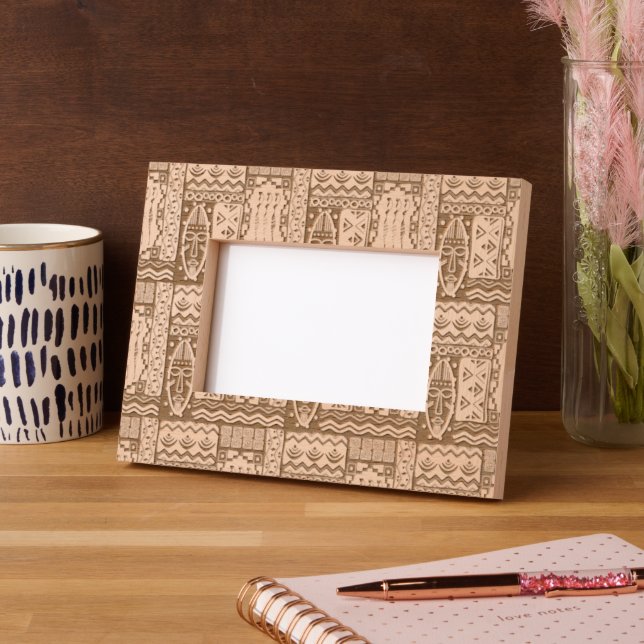 African Folk Art - Seamless Shapes Pattern 1 Etched Frames (Left)