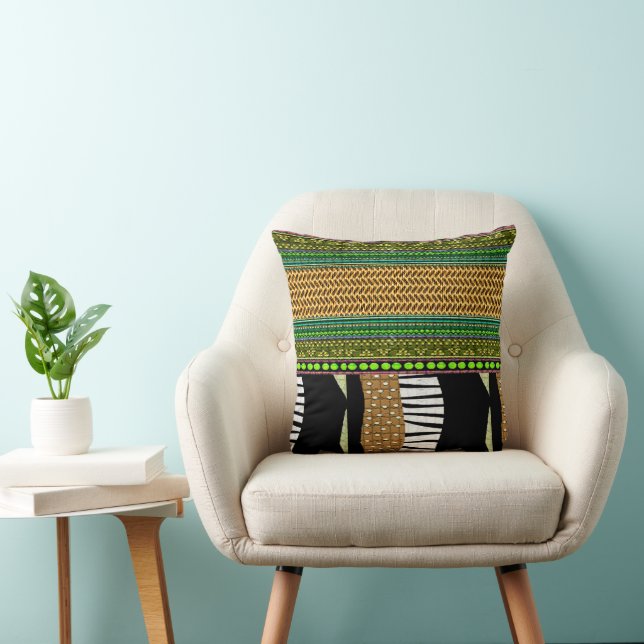 African Geometric Accent Cushion (Chair)