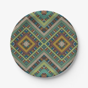 African Geometrical Motif Paper Plate