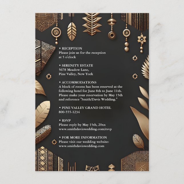 African Ghana Brown Traditional Nigeria Wedding Enclosure Card (Front)