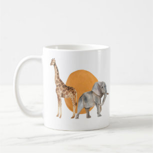 African Giraffe and Elephant Coffee Mug