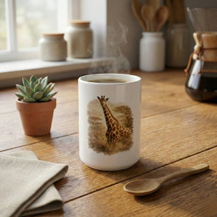 African Giraffe Art Elegant Wildlife Safari Coffee Mug