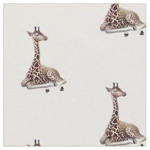 African Giraffe Wildlife Cotton Fabric