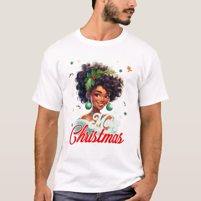 African Girl American Melanin T-Shirt (Front)