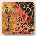 African Girl and Giraffe - Friends - Art Drawing - Coaster<br><div class="desc">African Girl and Giraffe - Friends - Art Drawing - Africa Animal and People Painting Collection by MIGNED</div>