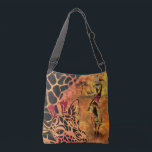 African Girl and Giraffe - Friends - Art Drawing  Crossbody Bag<br><div class="desc">African Girl and Giraffe - Friends - Art Drawing - Africa Animal and People Painting Collection by MIGNED</div>