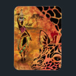 African Girl and Giraffe - Friends - Art Drawing - Magnet<br><div class="desc">African Girl and Giraffe - Friends - Art Drawing - Africa Animal and People Painting Collection by MIGNED</div>