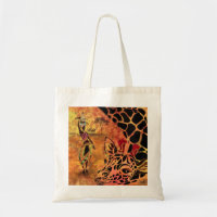 African Girl and Giraffe - Friends - Art Drawing -