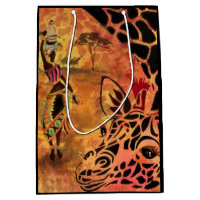 African Girl and Giraffe Friends Gift Bag