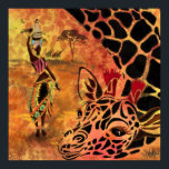 African Girl and Giraffe Friends Poster Painting<br><div class="desc">African Girl and Giraffe - Friends - Art Drawing - Africa Animal and People Painting Collection by MIGNED</div>