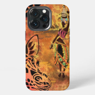 African Girl and Giraffe iPhone Case