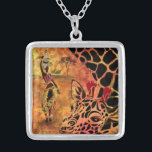 African Girl and Giraffe Necklace<br><div class="desc">Necklaces with African Girl and Giraffe - Friends Necklace - Art Drawing - Africa Animal and People Painting Collection by MIGNED</div>