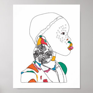 African Girl Artwork Poster