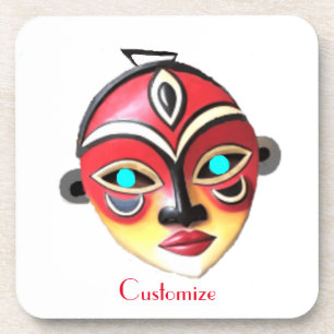 African Girl Face Mask Thunder_Cove Coaster