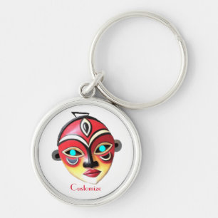 African Girl Face Mask Thunder_Cove  Key Ring