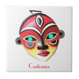 African Girl Face Mask Thunder_Cove  Tile