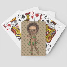 African Girl Playing Cards