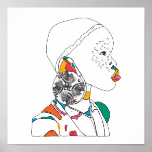 African Girl portrait Poster