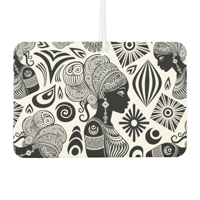 African Girl Portrait Tribal Tattoo Car Air Freshener (Front)