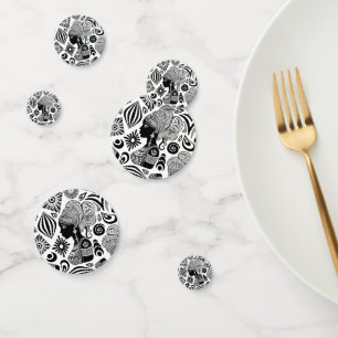 African Girl Portrait Tribal Tattoo Confetti